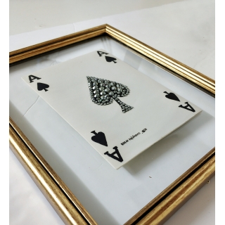 A porcelain porcelain card with Swarovski stones